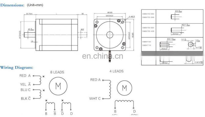nema 34 step motor size 86mm step motor