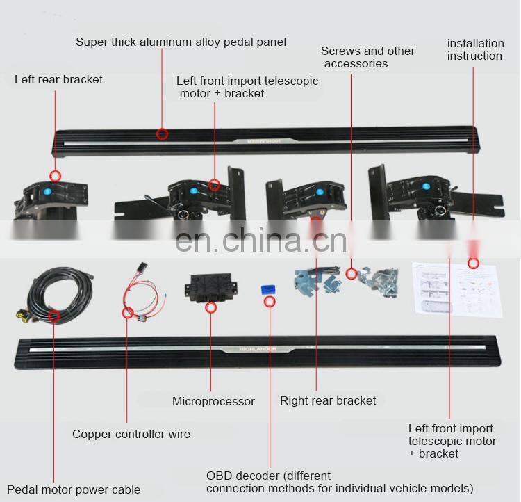Good quality electric running board With Blue LED