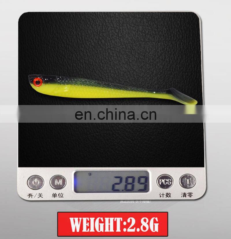 Amazon 10pcs/bag 75mm 2.8g 10-color Fishing Lure Soft Worm T-tail Soft Fish