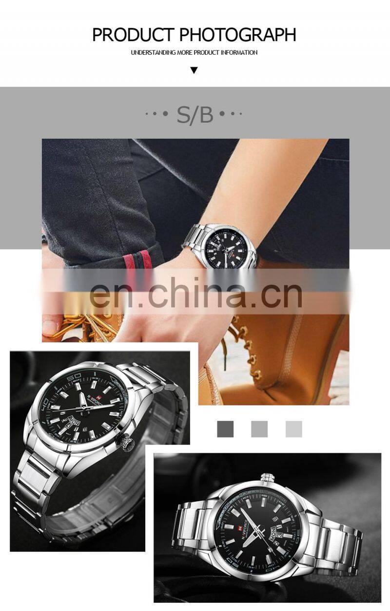 Naviforce 9038 Men Quartz Watches Luxury Sport Waterproof Watches Men's Stainless Steel Wristwatches