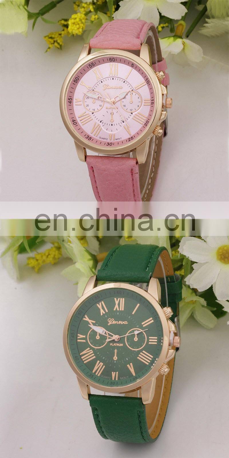 2966 Fashion Women Leather Watch lady bracelet watch gold women Watch Band Leather