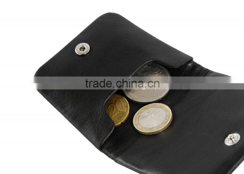 black soft calf leather pocket coin holder coin case coin pouch