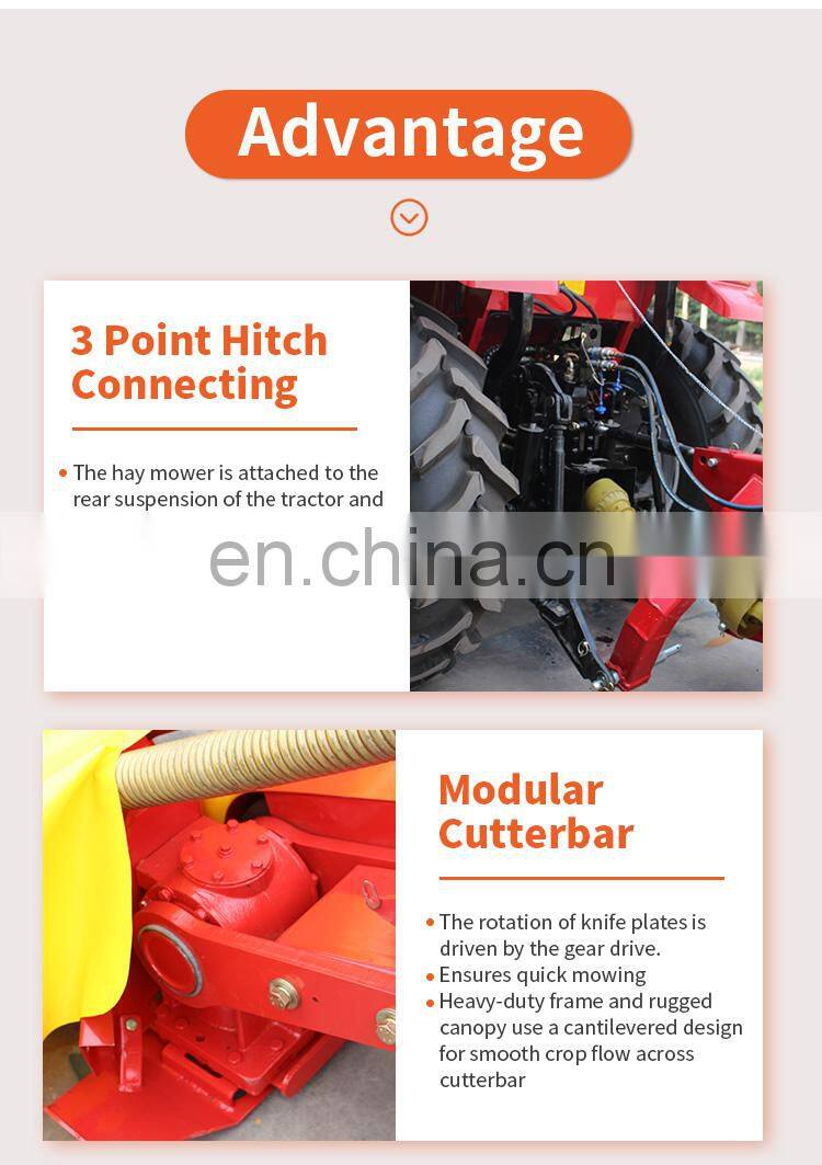 Tractor rear side mower slasher grass cutting machine