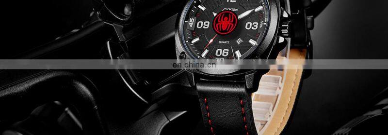 SINOBI Spider Man Watch S9741G Luminous Dial Male Wrist Watch Luxury Calendar Window Masculine Watch Jam Tangan Pria