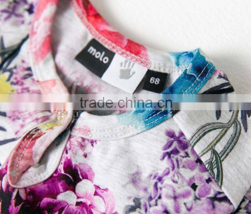 babysuit with all over printing, 95% cotton 5% spandex baby romper