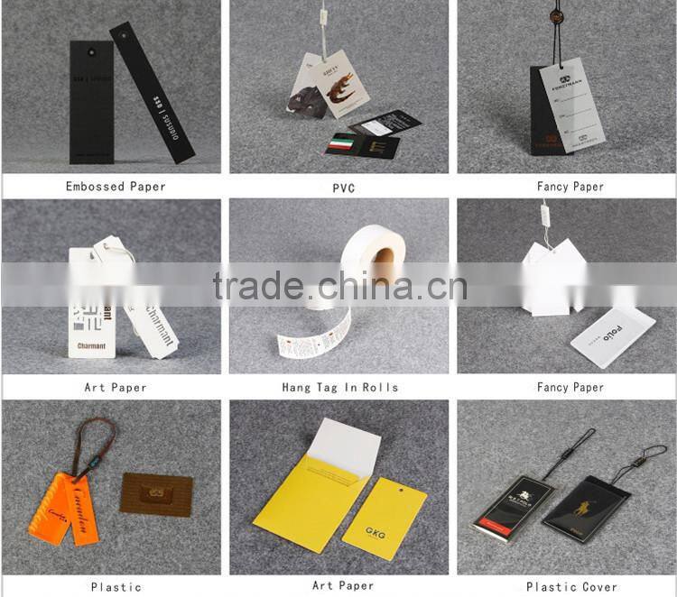 Custom printed clothes label paper label and hang tag