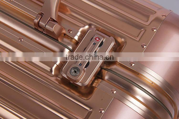 CE Approved professional aluminum magnesium case rose gold trolley case