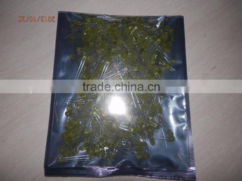 590nm - 595nm Color Diffused yellow green Oval led 5mm diode