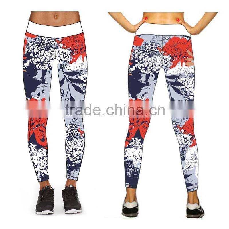 (OEM/ODM Factory)sublimation Leggings Sport Training Lycra Pants Gym Wear Yoga Fit