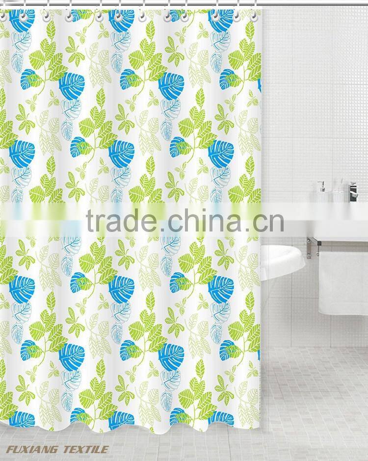 100% Polyester Autumn Leaf Printed Shower Curtain