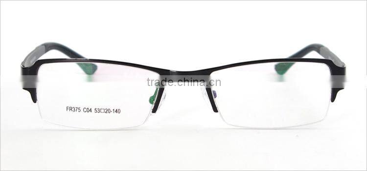 2014 new model half-rim metal china wholesale latest fashion in optical eyeglasses frame with eyeglasses hinge
