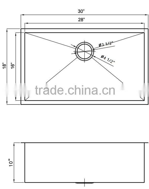 Hot sell custom undermount stainless steel sinks
