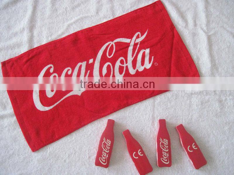 Cola logo print compressed gift towel