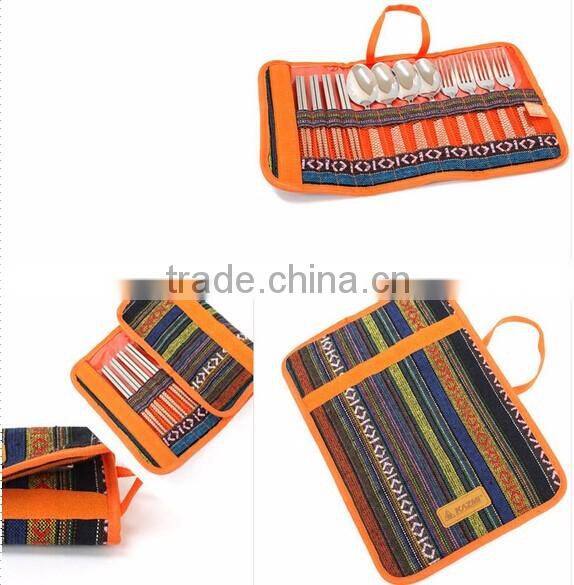 Square Flat Camping Storage Organizer /Tableware Fork Spoon bag