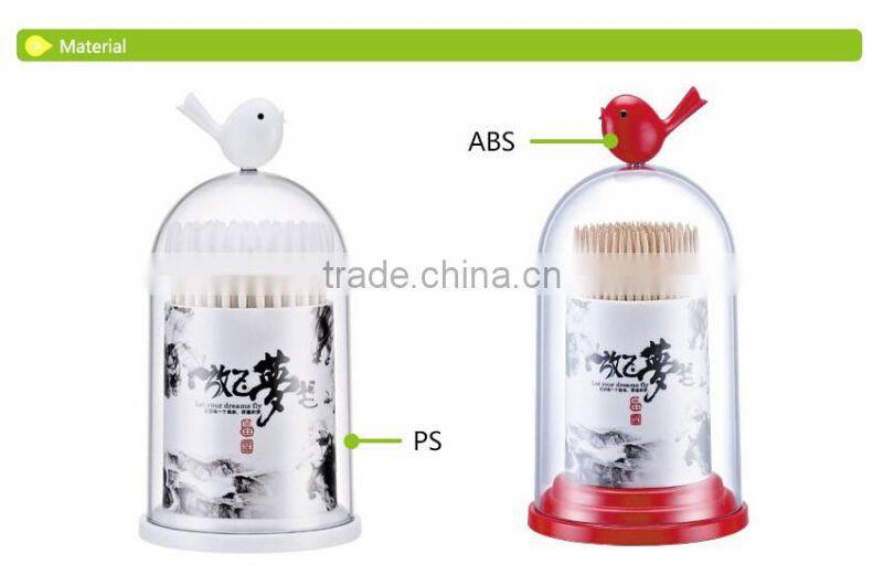 D720/D721- 2015 New Products Bird Cage Series Plastic Toothpick Holder Cotton Swab Tube Cute Gift Set