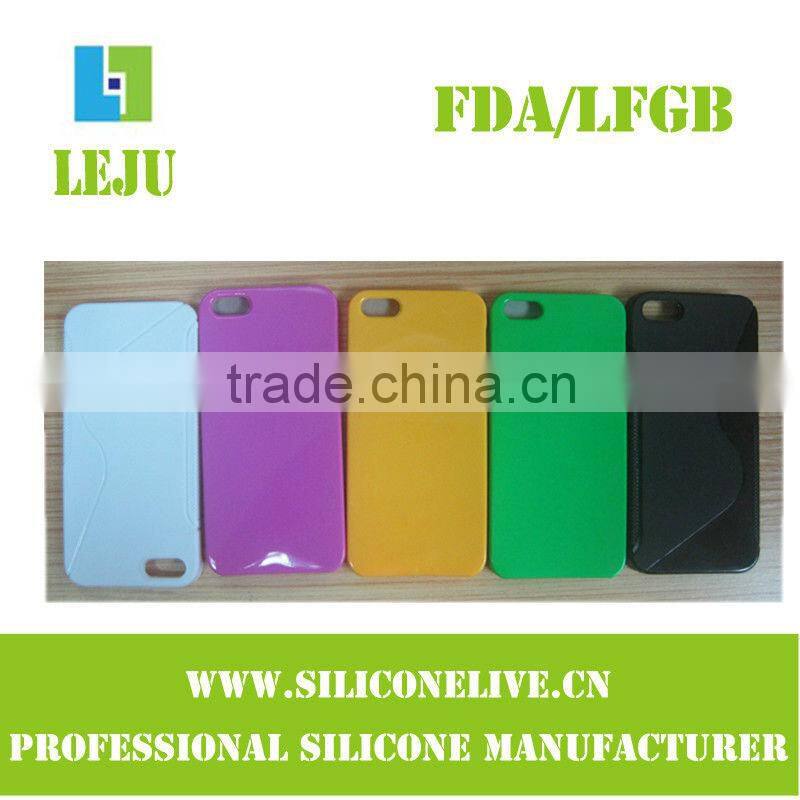 transparent S shaped silicone case for iphone 5