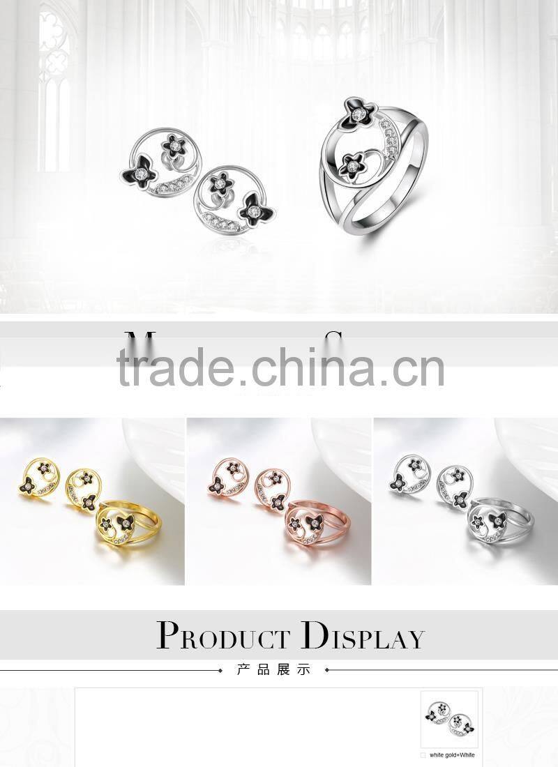 Popular design Cubic Zirconia 18K Gold Plated Jewelry Set