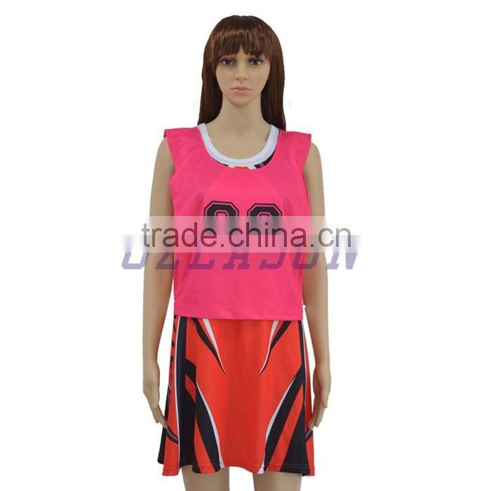 Fashion Cheap Lady Girls Sexy Dress Blank Jersey Netball Uniforms