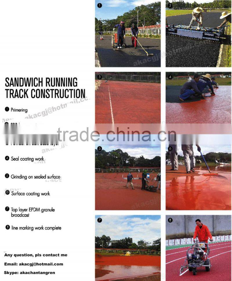 IAAF Approved Waterproof Synthetic Rubber Running Track Material For 400 Meter Standard Stadium