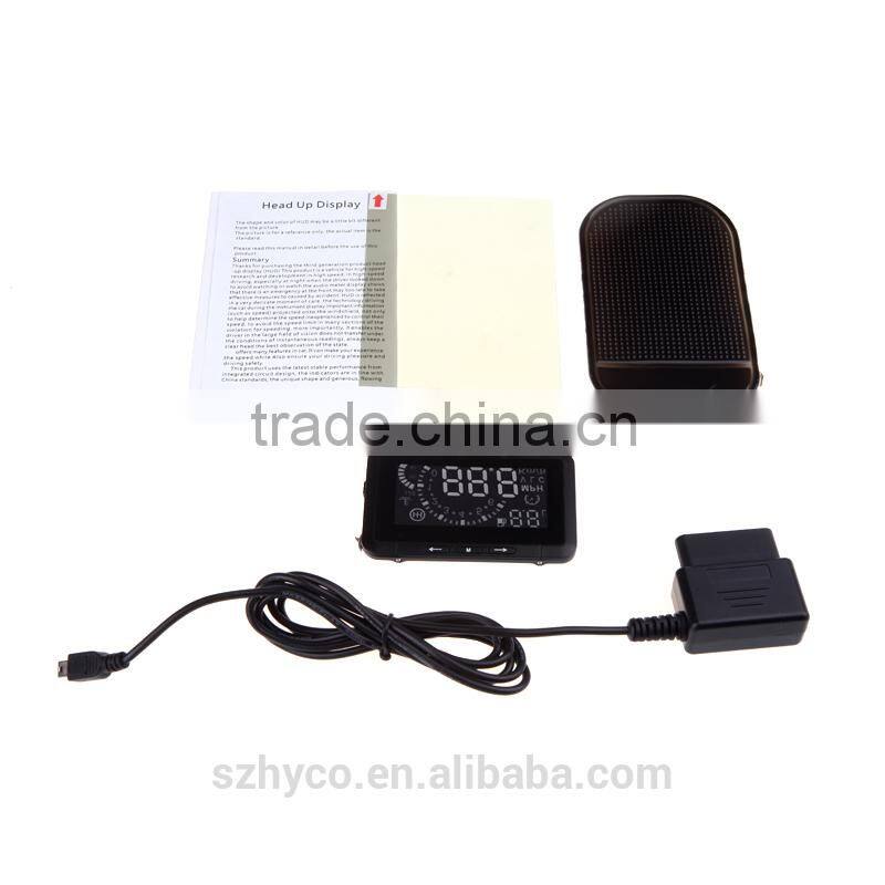 LED Car HUD Head Up Display With OBD2 Interface Plug & Play car Speeding Warn System lcd W01