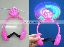 Plastic LED Flashing Crown Windmill Headbopper for holidays/envents/parties