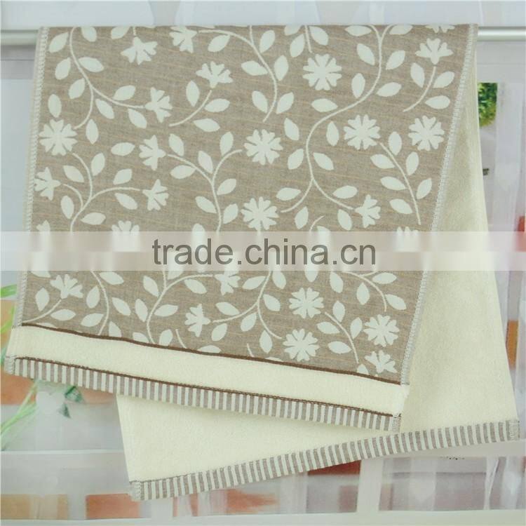 100% Cotton Jacquard Towel The leaves pattern design face towel