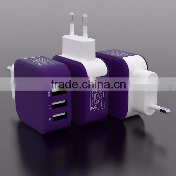 High Quality Best factory price travel charger 5V 2.1A US EU UK PLUG USB Wall Charger