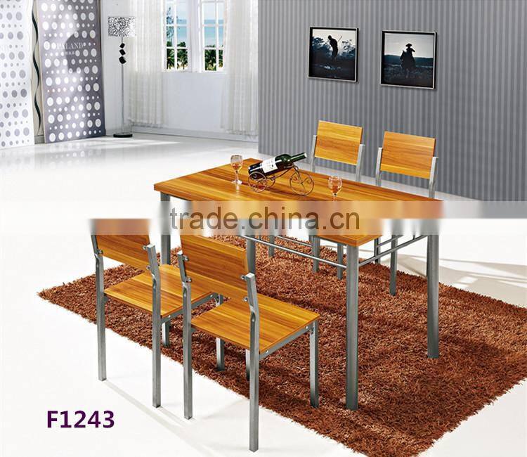 Foshan imported custom sizes cheap price rustic dinner table set no scratch 4 seater wood dining table