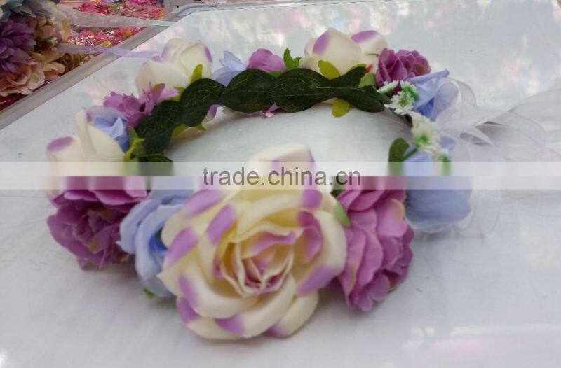 Fashion tiara flower garland crown headband for women wedding garland crown handband for girls