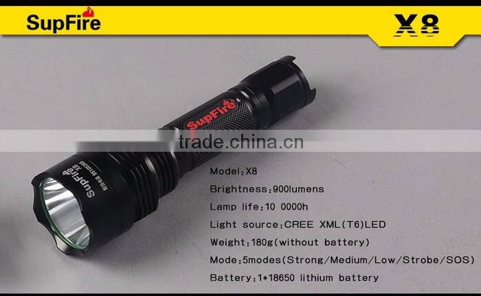 Supfire X8 Rechargeable Flashlight 10w Led Waterproof Torch