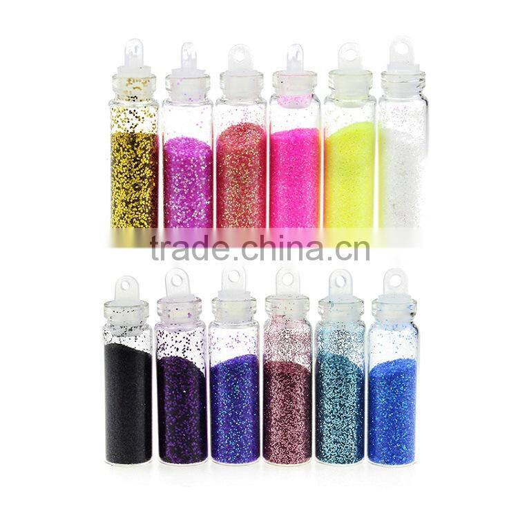 bling bling 12 Colors in pots Multi shine Nail Glitter Powder for Nail Art Decoration