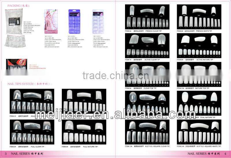 ABS false nail tips design 10 sizes each 50 pcs per bag