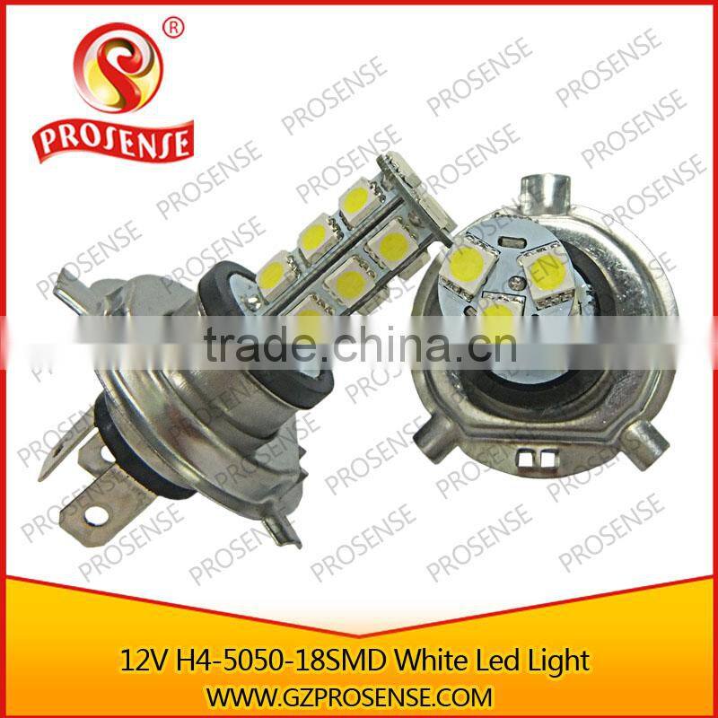 12V 5050 18SMD Super White High Car H4 Led Headlight Bulbs