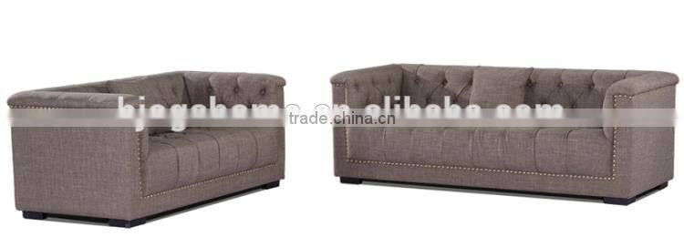 Famous brand anqique style double sofa with rivet--s15903
