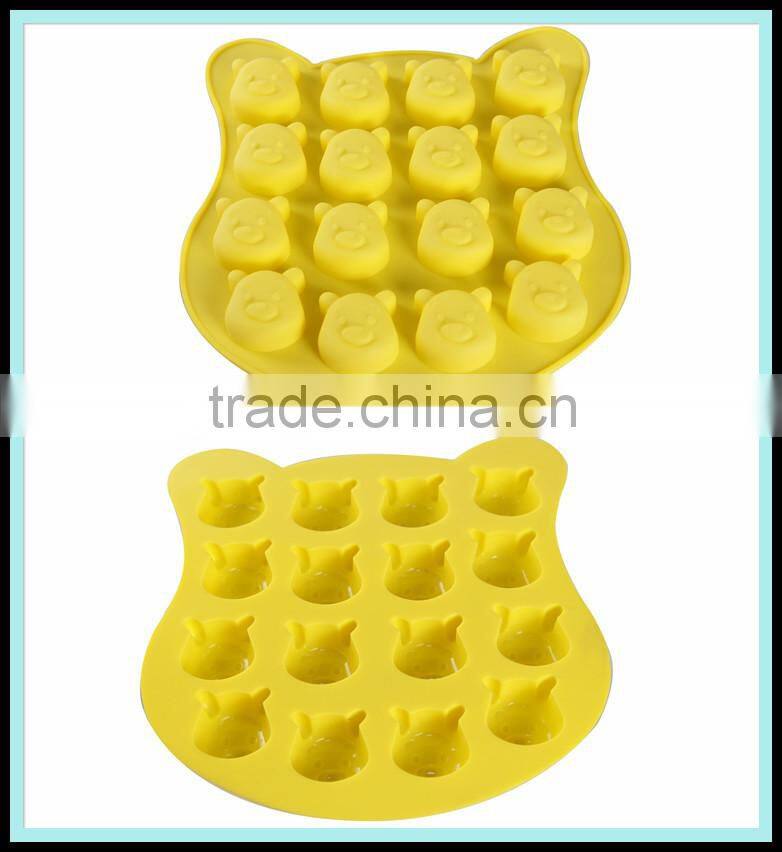 Personalized custom bear shaped silicone ice cube tray