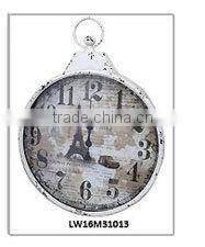 Brass Color Round Roman Numeral Antique Vintage Large Wall Clock Metal