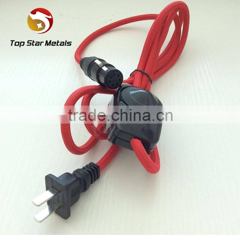 Red analog xlr connector with US power cord for smoking