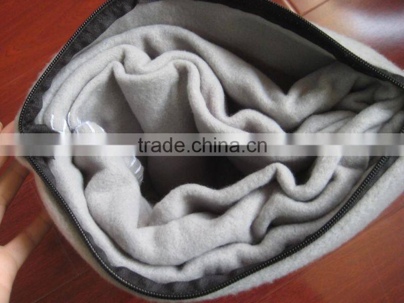 promotion waterproof solid polar fleece travel pillow blanket