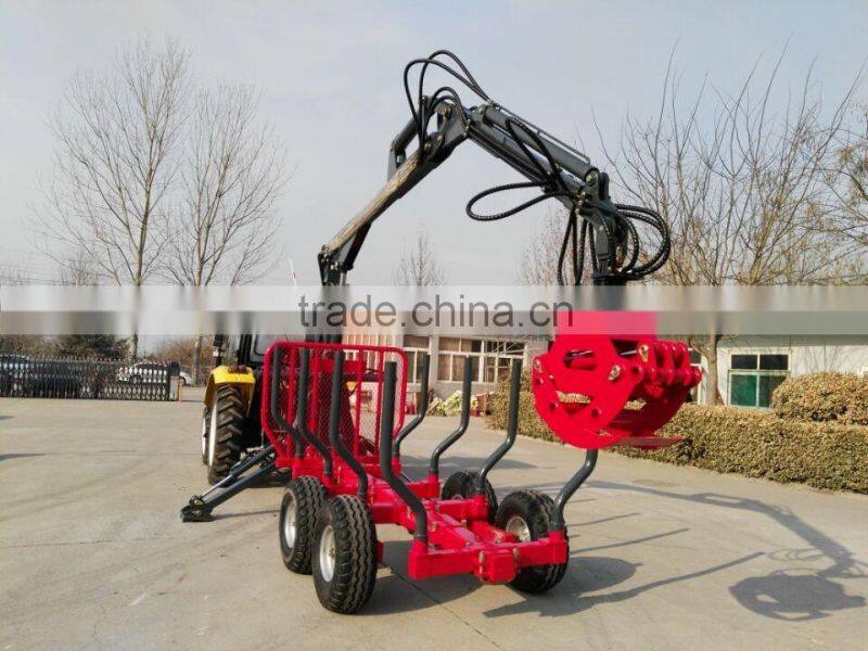 Hot sale in Canada!! 3 ton log/timber/wood trialer with telescopic crane