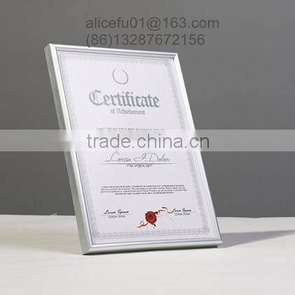 A4 or customized size metal aluminum photo frame certificate frame