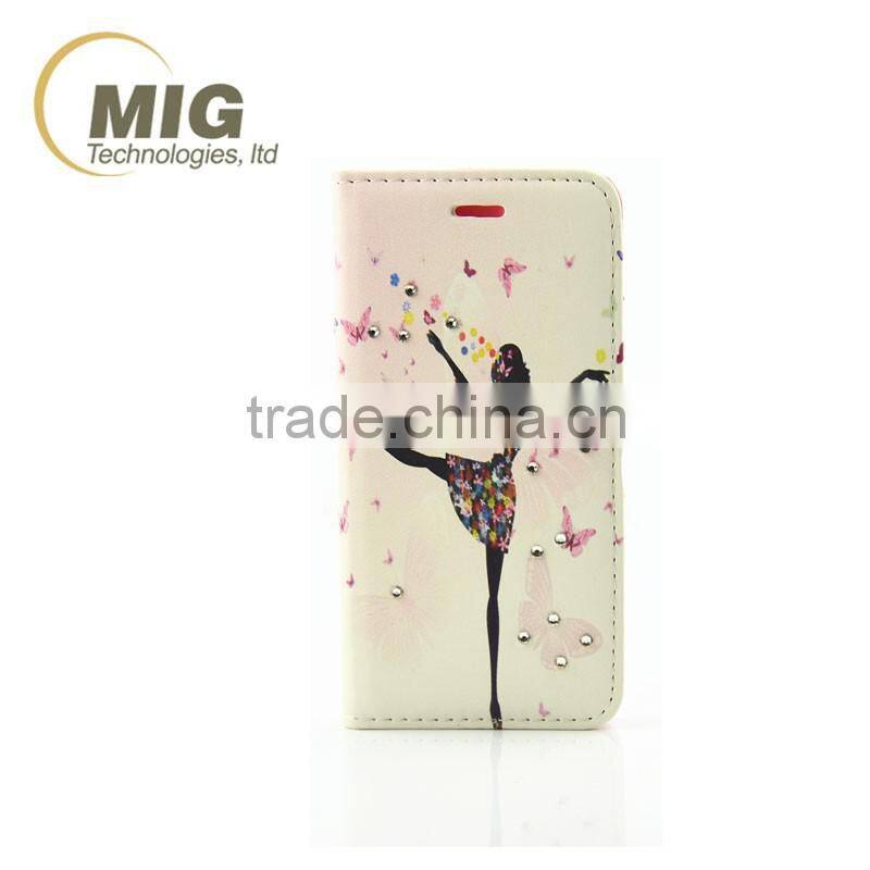 Happniess Girl leather case, wallet case stand cover for iphone 7, for new iphone cover