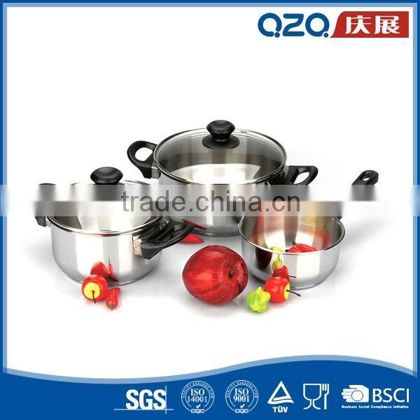 Medium Size Bakelite Handle Stainless Steel Cookware Set