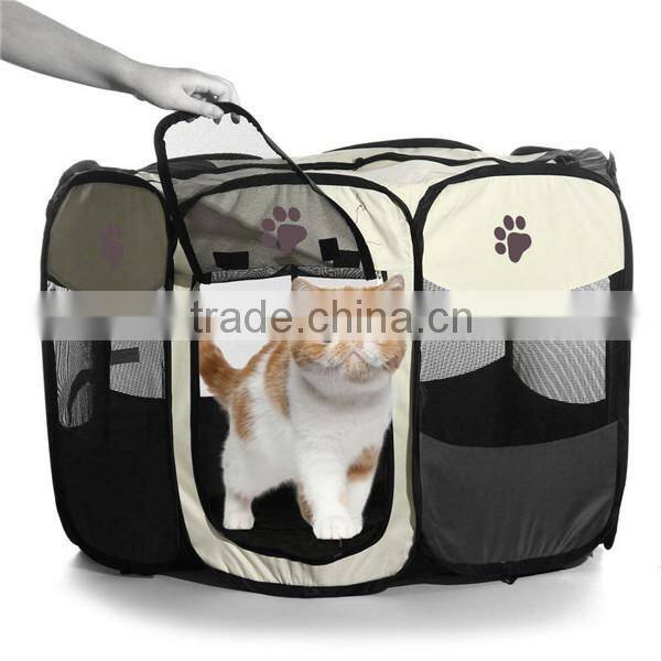 PAW printing Pet Playpen Dog Cat Soft Crate Cage Tent Travel Puppy Portable Exercise