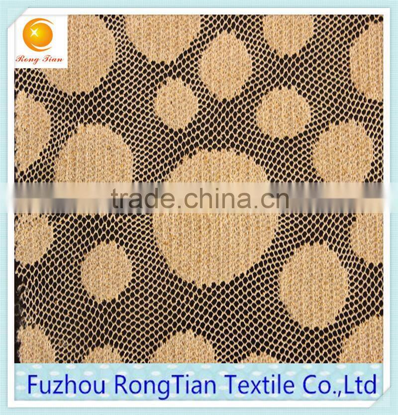 Royal gold thread knitted cord lace fabric for wedding dress