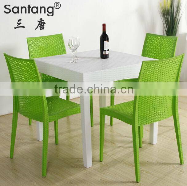 WHOLESALE cheap price outdodor ratten full PP plastic garden chair and table with armrest 1723c