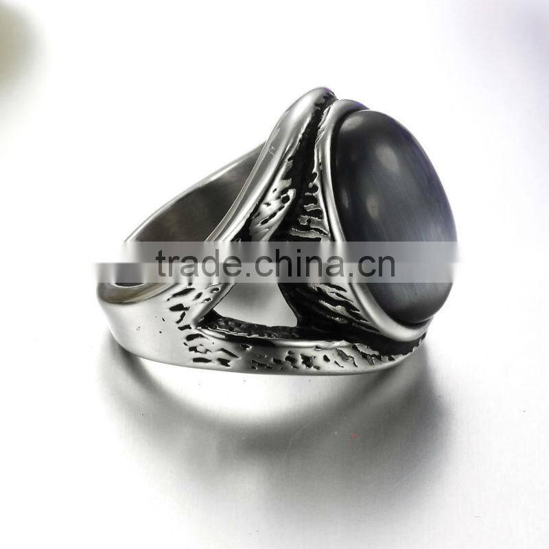316l Titanium Men's Ring Jewelry Agate Finger Rings