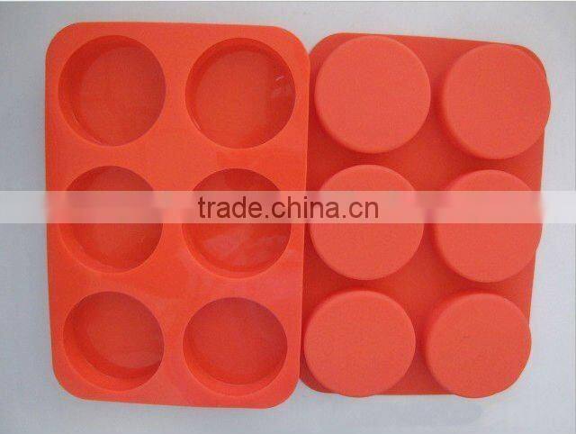 6-Cylinders Flexible engraved design Silicone Molds For Soap Candy Chocolate moon cake