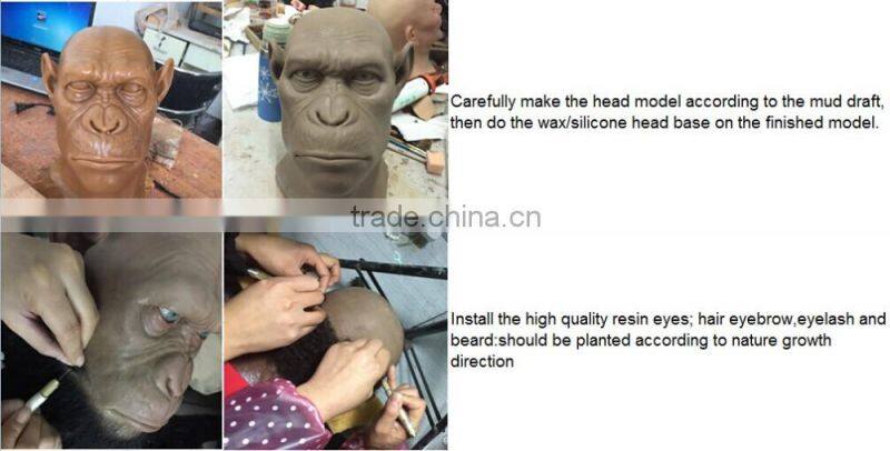 Creative Vivid Lifelike Wax Statue of Long Neck Man for Art Exhibition