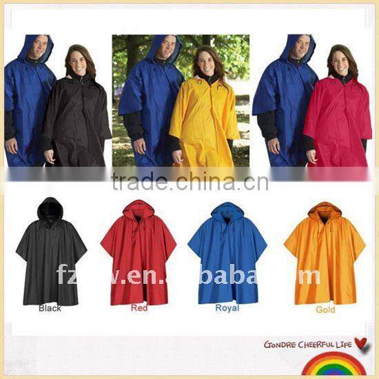 Nylon taffeta packable poncho raincoat