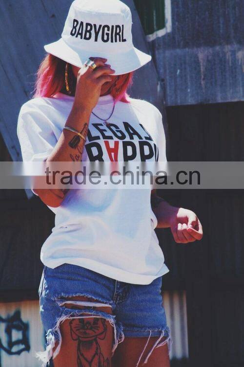 Fashion Bucket Hat Boonie Hunting Fishing Outdoor Cap Babygirl letter embroidered